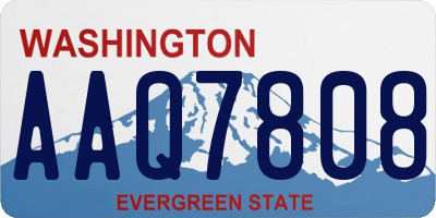 WA license plate AAQ7808