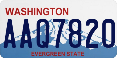WA license plate AAQ7820