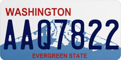 WA license plate AAQ7822