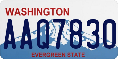 WA license plate AAQ7830
