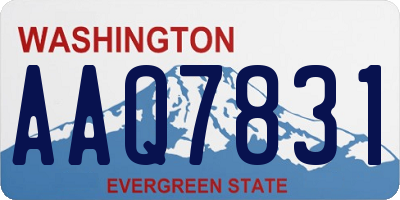 WA license plate AAQ7831
