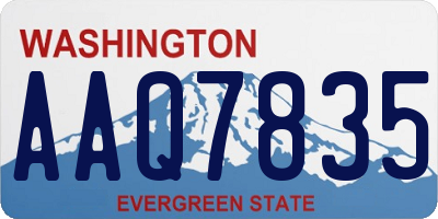 WA license plate AAQ7835
