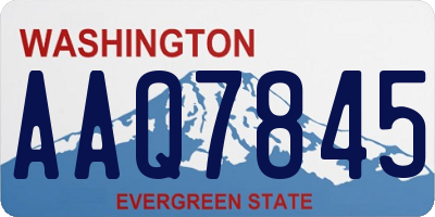 WA license plate AAQ7845