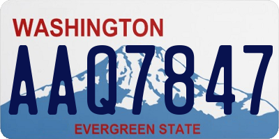 WA license plate AAQ7847