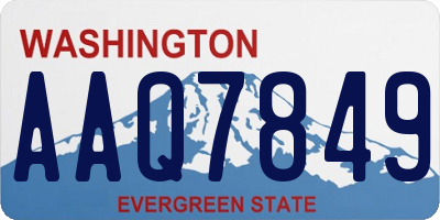 WA license plate AAQ7849