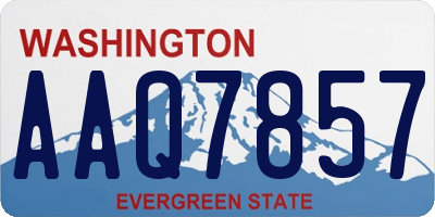 WA license plate AAQ7857