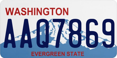 WA license plate AAQ7869