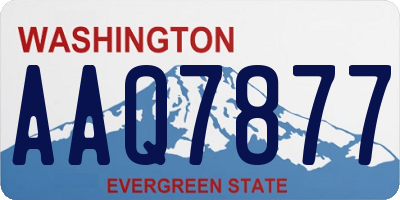 WA license plate AAQ7877