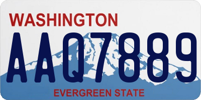 WA license plate AAQ7889