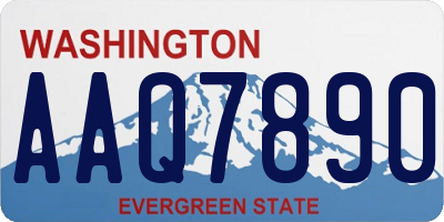 WA license plate AAQ7890