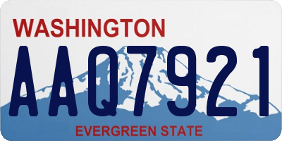 WA license plate AAQ7921