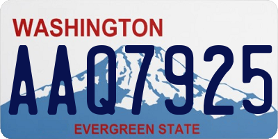 WA license plate AAQ7925