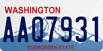 WA license plate AAQ7931