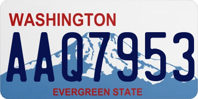 WA license plate AAQ7953