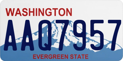 WA license plate AAQ7957