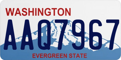 WA license plate AAQ7967