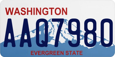 WA license plate AAQ7980