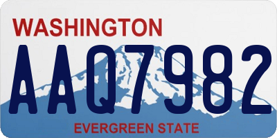 WA license plate AAQ7982