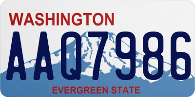 WA license plate AAQ7986