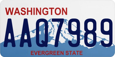 WA license plate AAQ7989