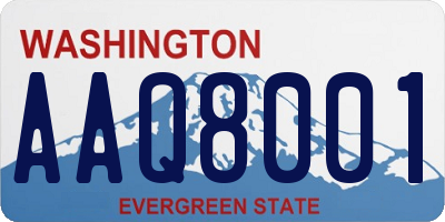 WA license plate AAQ8001