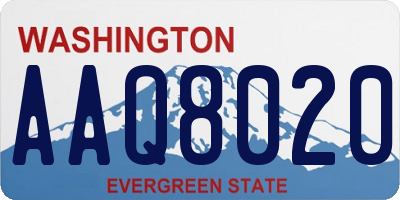 WA license plate AAQ8020