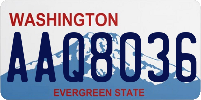 WA license plate AAQ8036