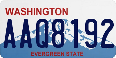 WA license plate AAQ8192