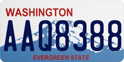 WA license plate AAQ8388