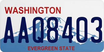 WA license plate AAQ8403