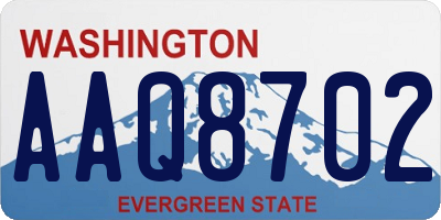 WA license plate AAQ8702