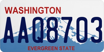 WA license plate AAQ8703