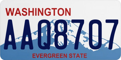 WA license plate AAQ8707