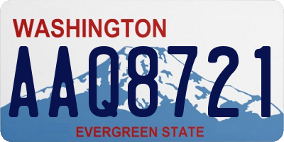 WA license plate AAQ8721