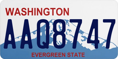 WA license plate AAQ8747
