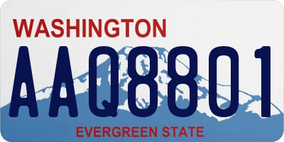 WA license plate AAQ8801