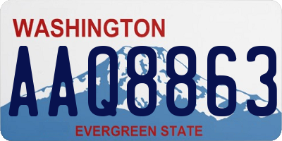 WA license plate AAQ8863