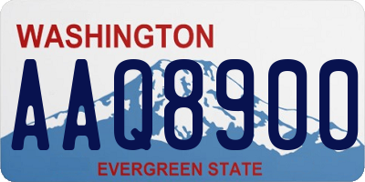 WA license plate AAQ8900