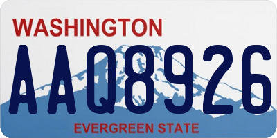 WA license plate AAQ8926