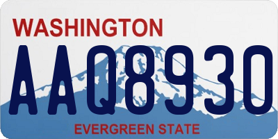 WA license plate AAQ8930