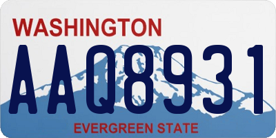 WA license plate AAQ8931