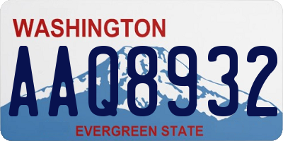 WA license plate AAQ8932
