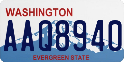 WA license plate AAQ8940