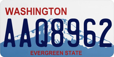 WA license plate AAQ8962