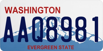 WA license plate AAQ8981