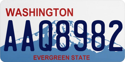 WA license plate AAQ8982
