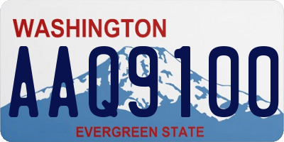 WA license plate AAQ9100