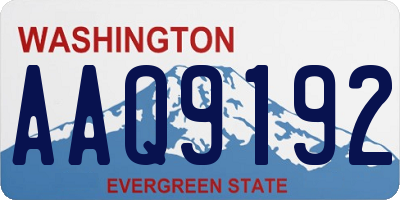 WA license plate AAQ9192