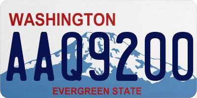 WA license plate AAQ9200
