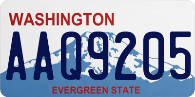 WA license plate AAQ9205